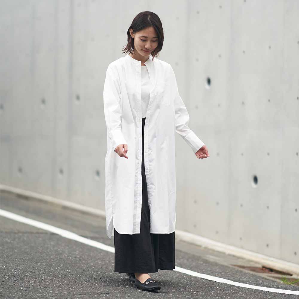 気温18、19、20度くらい朝晩冷える日のコーデシャツワンピ
