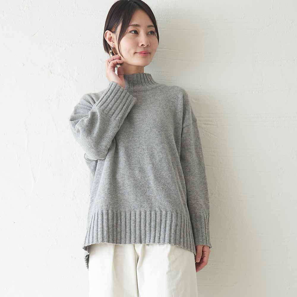 再生ニットもりのがっこうウール100%セーター持続可能グレー